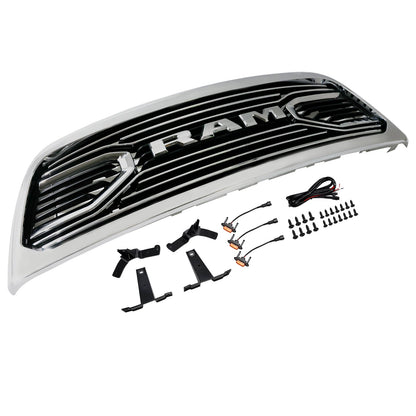 Dodge Ram 2500/3500 Laramie 2010-2018 con griglia paraurti anteriore cromata con luci a LED