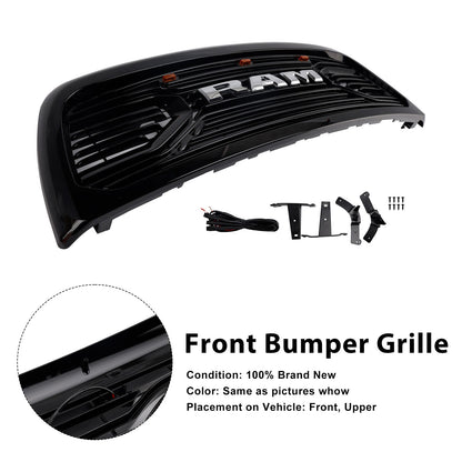 Dodge Ram 2500/3500 Laramie 2010-2018 con griglia paraurti anteriore nera con luci a LED