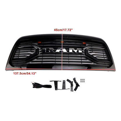 Dodge Ram 2500/3500 Laramie 2010-2018 con griglia paraurti anteriore nera con luci a LED