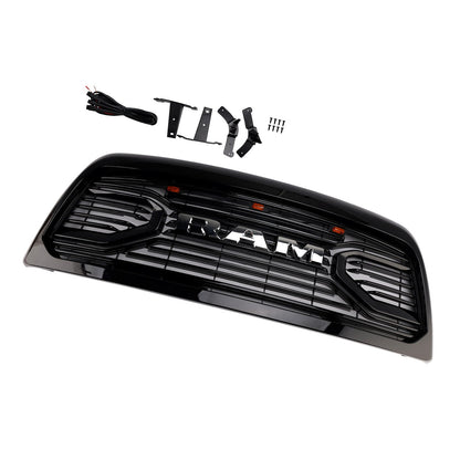 Dodge Ram 2500/3500 Laramie 2010-2018 con griglia paraurti anteriore nera con luci a LED