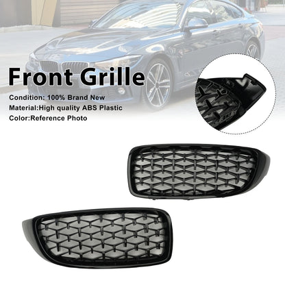 Griglia superiore anteriore Diamond per BMW Serie 4 F32 F33 F36 F82 14-2018 nero lucido generico
