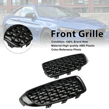 Griglia superiore anteriore Diamond per BMW Serie 4 F32 F33 F36 F82 14-2018 nero lucido generico