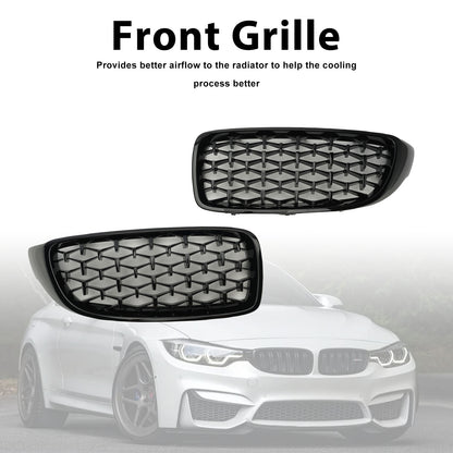 Griglia superiore anteriore Diamond per BMW Serie 4 F32 F33 F36 F82 14-2018 nero lucido generico