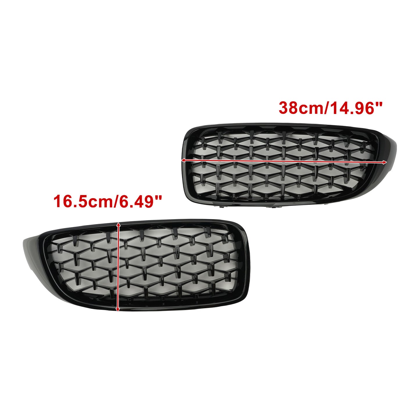 Griglia superiore anteriore Diamond per BMW Serie 4 F32 F33 F36 F82 14-2018 nero lucido generico