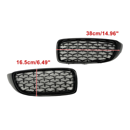 Griglia superiore anteriore Diamond per BMW Serie 4 F32 F33 F36 F82 14-2018 nero lucido generico