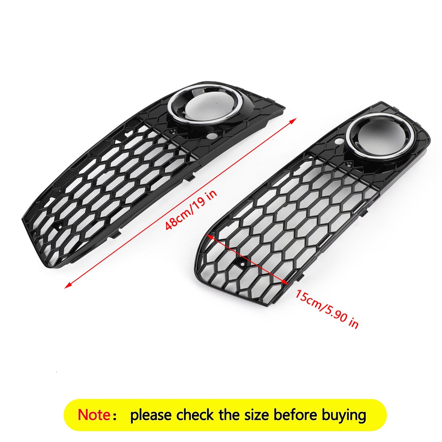 Per 2008-2012 Audi A4/A4 Avant B8 RS4 in stile Honeycomb grill grilla nera + fendinebbia griglia