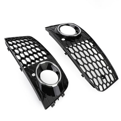 Per 2008-2012 Audi A4/A4 Avant B8 RS4 in stile Honeycomb grill grilla nera + fendinebbia griglia