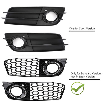 Per 2008-2012 Audi A4/A4 Avant B8 RS4 in stile Honeycomb grill grilla nera + fendinebbia griglia