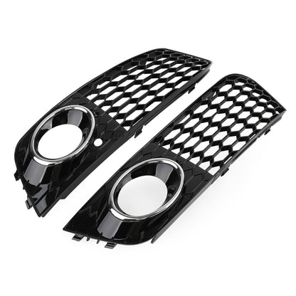 Per 2008-2012 Audi A4/A4 Avant B8 RS4 in stile Honeycomb grill grilla nera + fendinebbia griglia