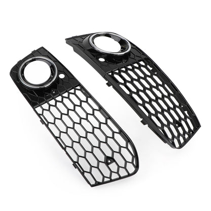 Per 2008-2012 Audi A4/A4 Avant B8 RS4 in stile Honeycomb grill grilla nera + fendinebbia griglia