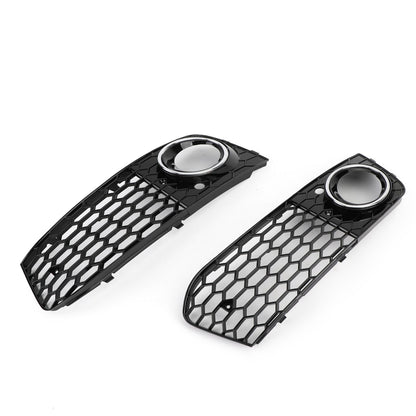 Per 2008-2012 Audi A4/A4 Avant B8 RS4 in stile Honeycomb grill grilla nera + fendinebbia griglia