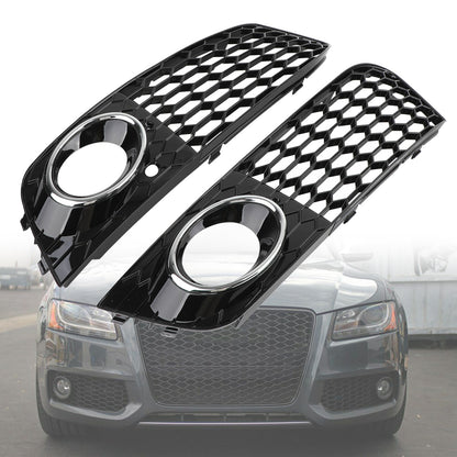 Per 2008-2012 Audi A4/A4 Avant B8 RS4 in stile Honeycomb grill grilla nera + fendinebbia griglia