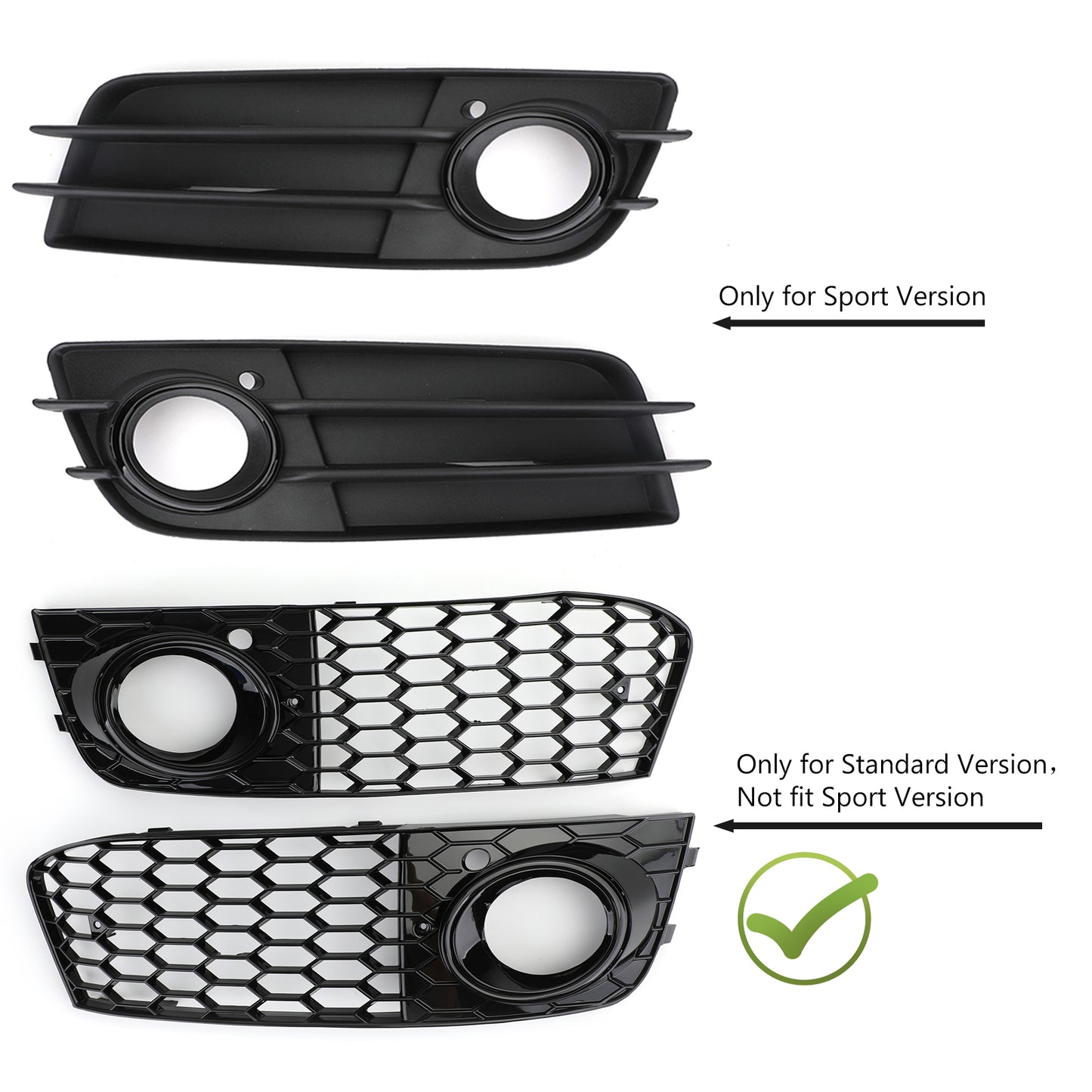 2008-2012 Audi A4/A4 Avant B8 RS4 in stile Honeycomb grill grilla nera + fendinebbia griglia