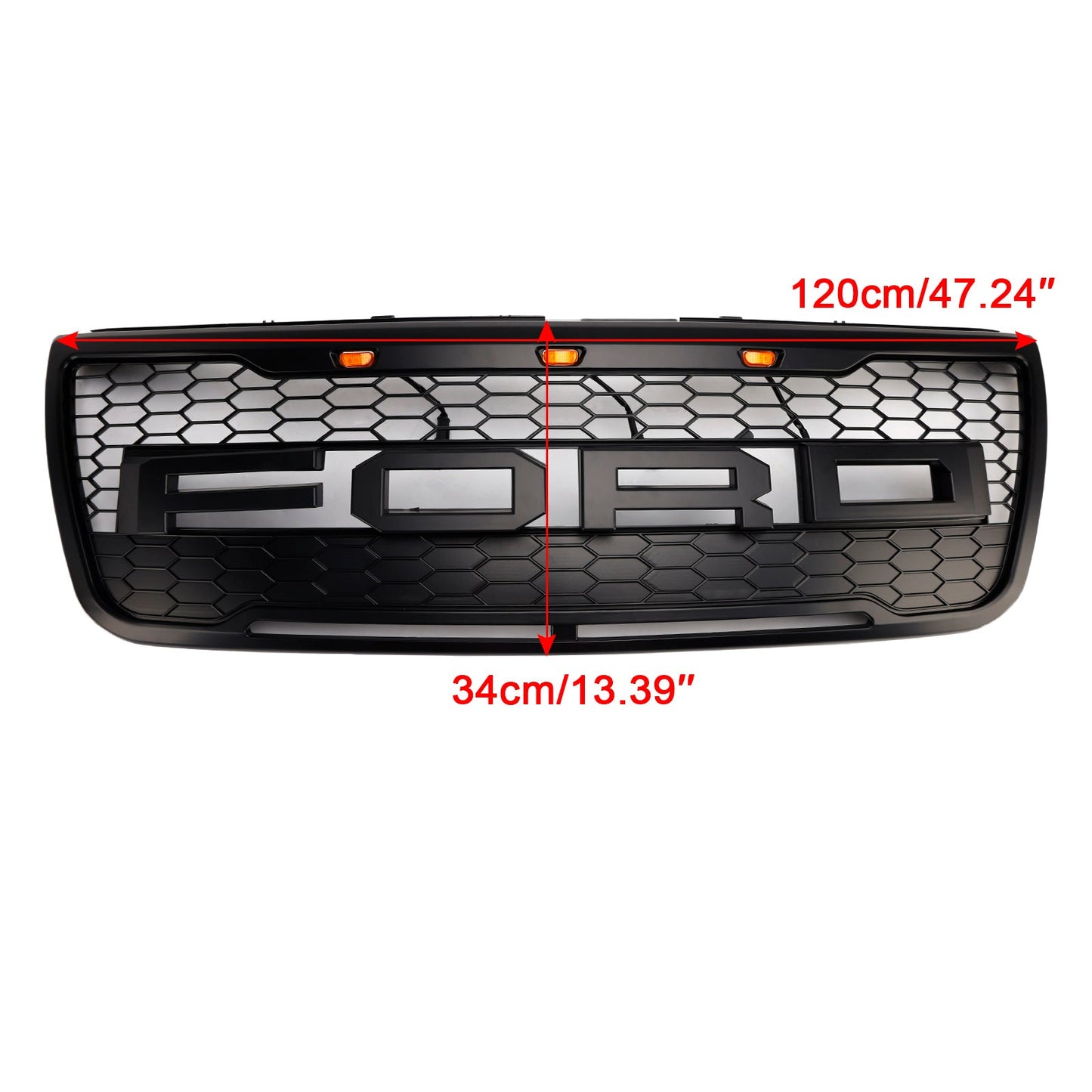 Griglia paraurti anteriore superiore grigia Ford Explorer 2012-2015 con luci