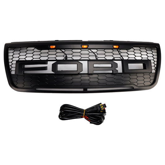 Griglia paraurti anteriore superiore grigia Ford Explorer 2012-2015 con luci