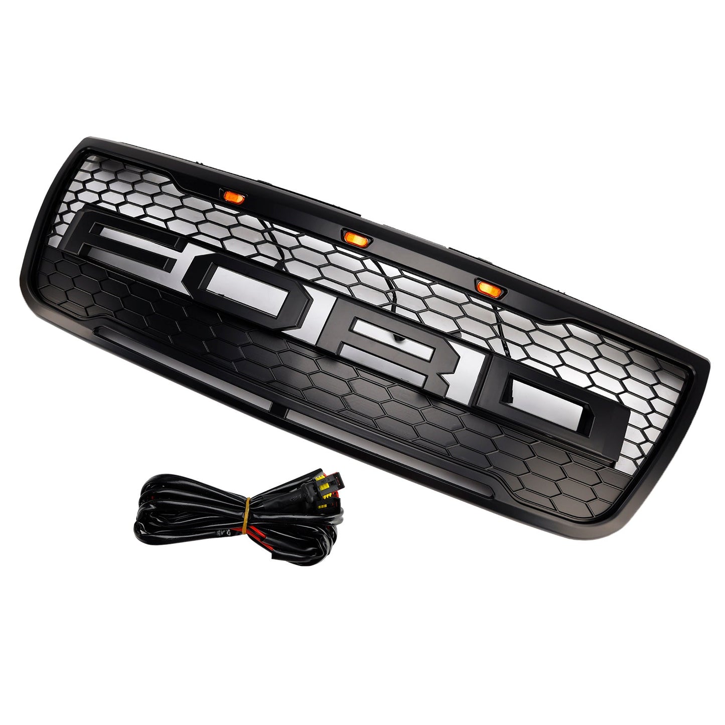 Griglia paraurti anteriore superiore grigia Ford Explorer 2012-2015 con luci