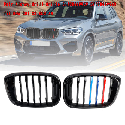 Coppia M-Color Rene Griglia Griglia 51138469959 Fit BMW G01 X3 G02 X4 Nero Lucido Generico