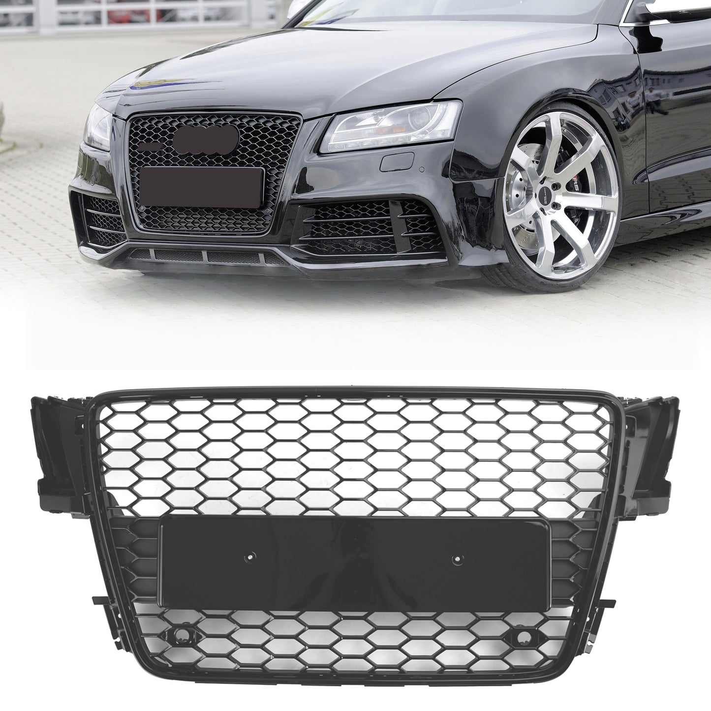 Per AUDI A5 S5 B8 2008-2012 RS5 Style Hood Henycomb Sport mesh Grill Grille