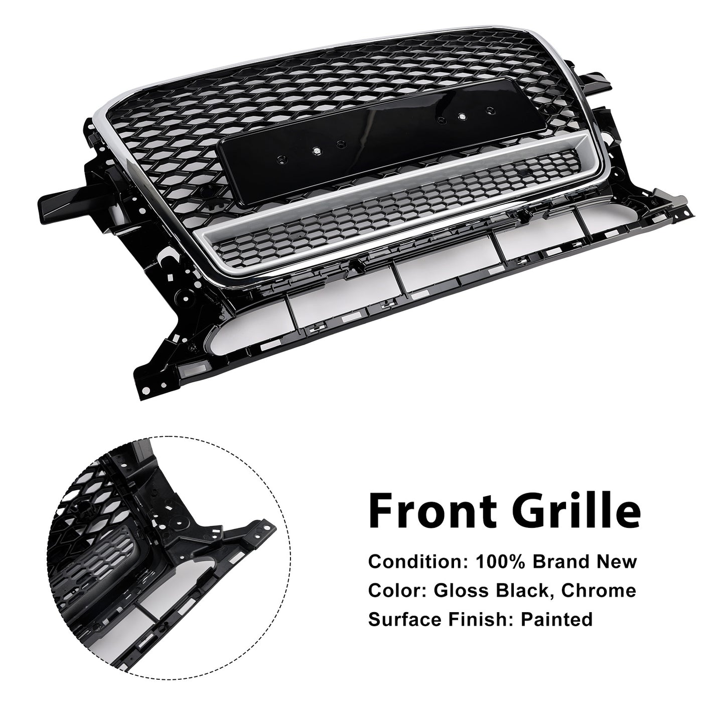 Griglia paraurti anteriore a nido d'ape cromata/nera Audi Q5 SQ5 2013-2017
