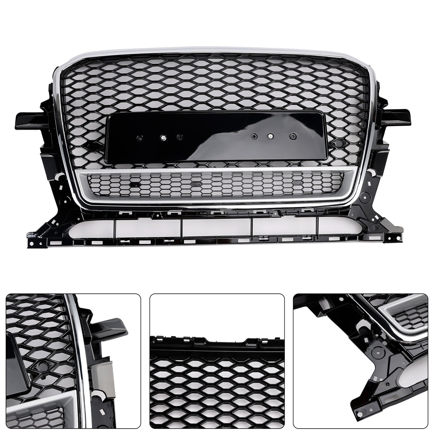 Griglia paraurti anteriore a nido d'ape cromata/nera Audi Q5 SQ5 2013-2017