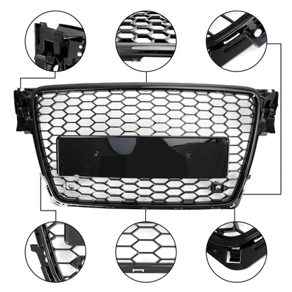 Per 2008-2012 Audi A4/A4 Avant B8 RS4 in stile Honeycomb grill grilla nera + fendinebbia griglia