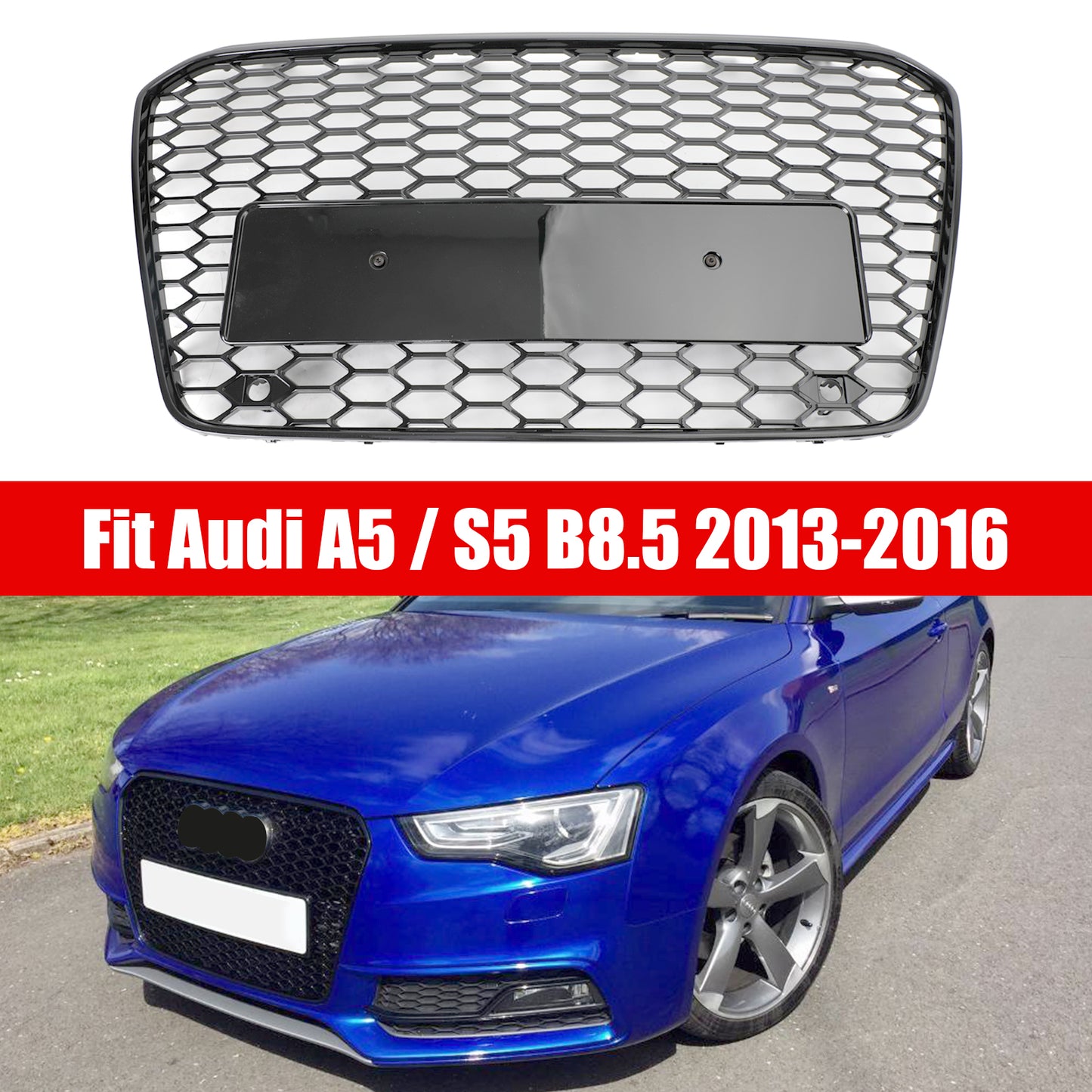 2013-2016 Audi A5 S5 B8.5 Griglia di Ricambio RS5 Stile Griglia Esagonale a Nido d Ape Griglia Paraurti Anteriore Generico
