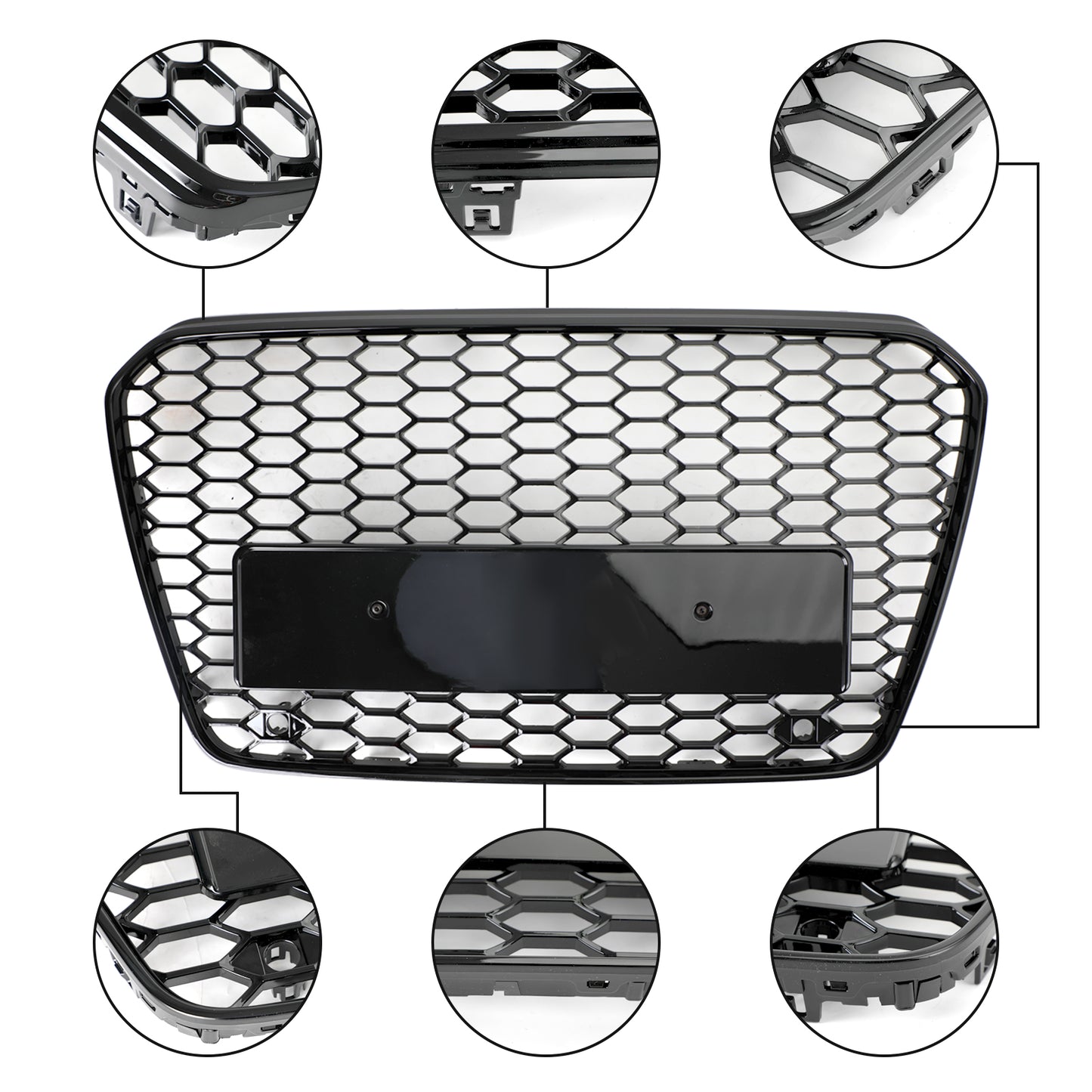 2013-2016 Audi A5 S5 B8.5 Griglia di Ricambio RS5 Stile Griglia Esagonale a Nido d Ape Griglia Paraurti Anteriore Generico