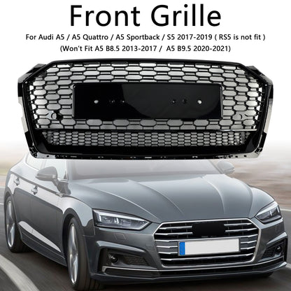 Griglia esagonale a nido d'ape sportiva in stile Audi A5 S5 B9 RS5 2017-2019