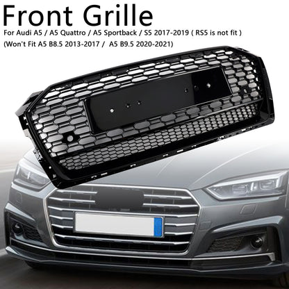 Griglia esagonale a nido d'ape sportiva in stile Audi A5 S5 B9 RS5 2017-2019