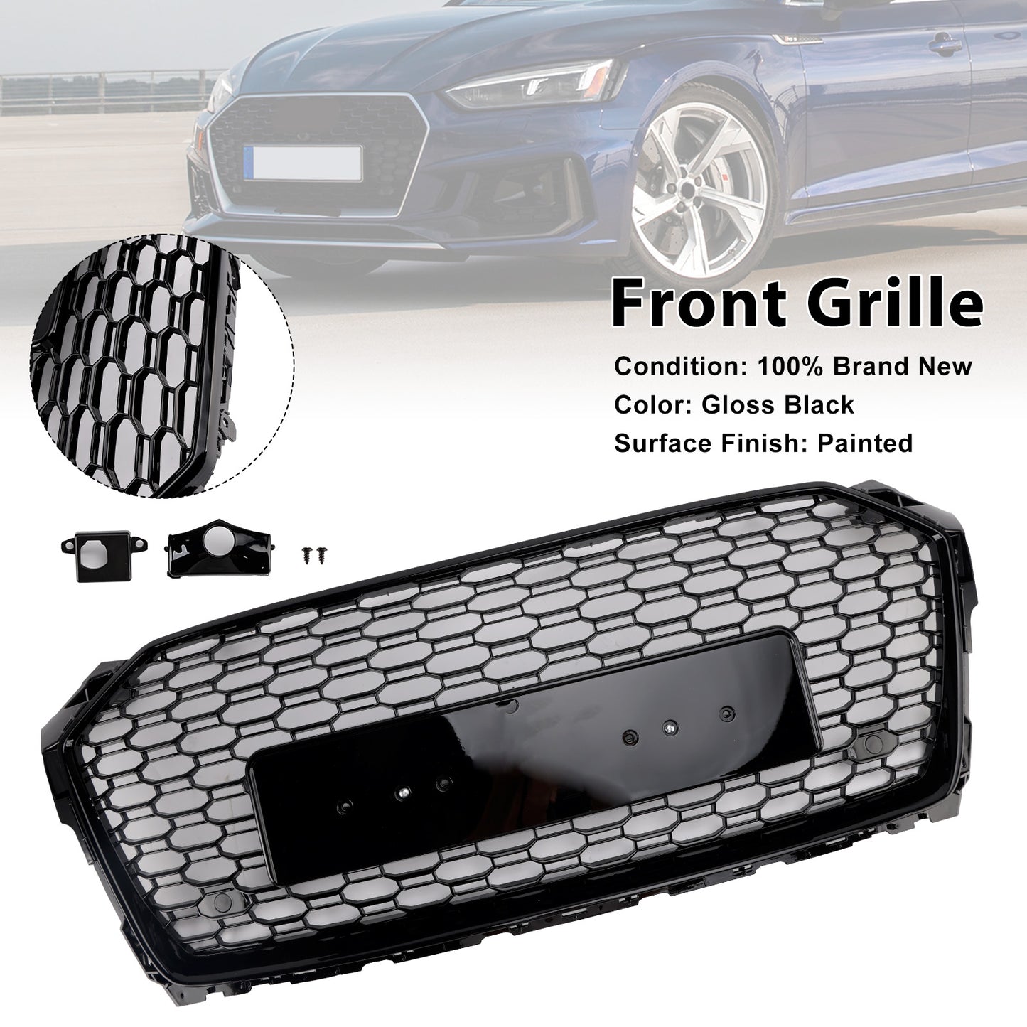 Griglia anteriore a nido d'ape Audi A5 S5 B9 RS5 Style Sport 2017-2019 8W6853651ABFUQ