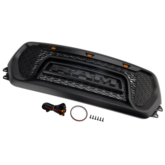 Griglia superiore del cofano a nido d'ape nera per Dodge Ram 1500 2019-2024