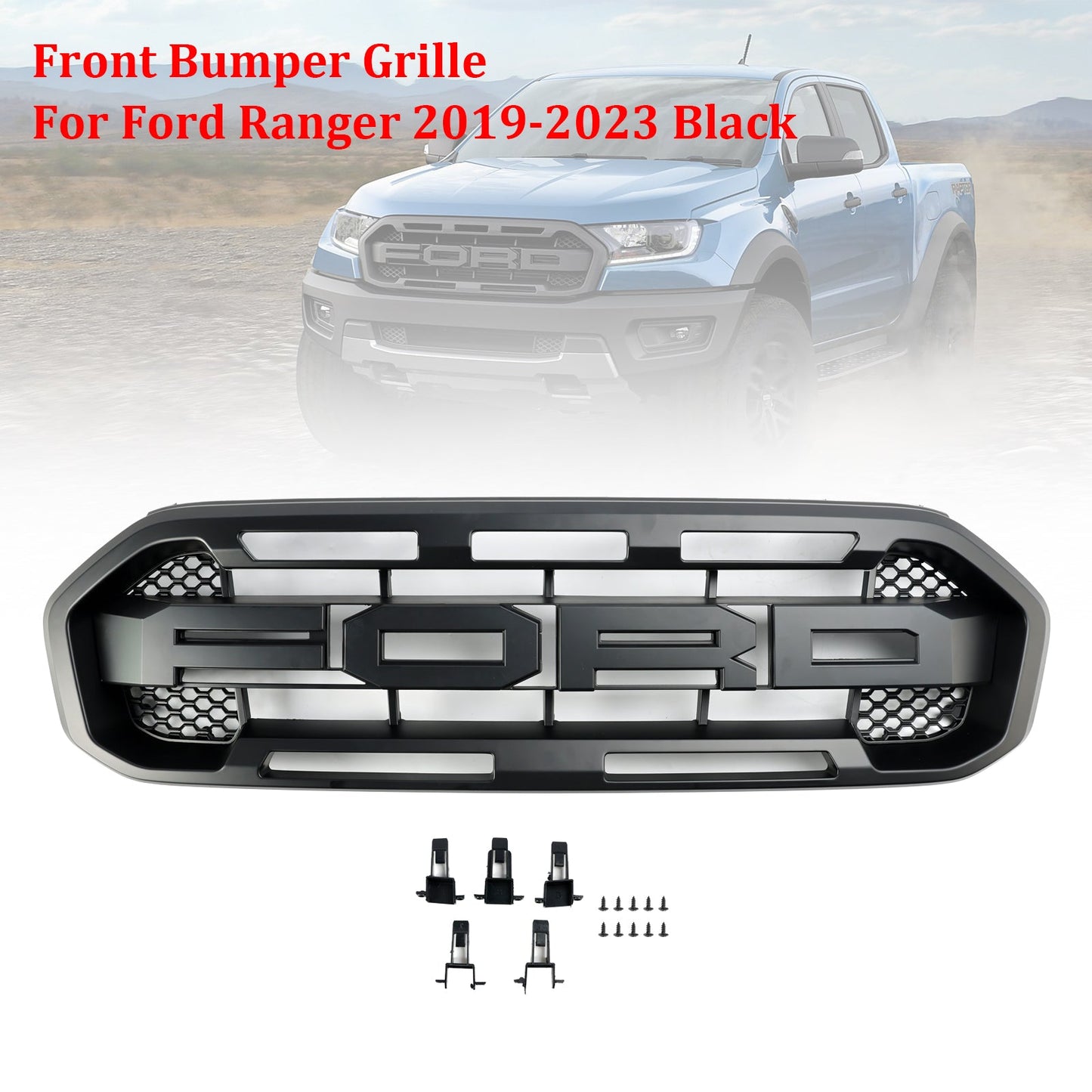 Griglia paraurti anteriore Ford Ranger Raptor Style nera 2019-2023