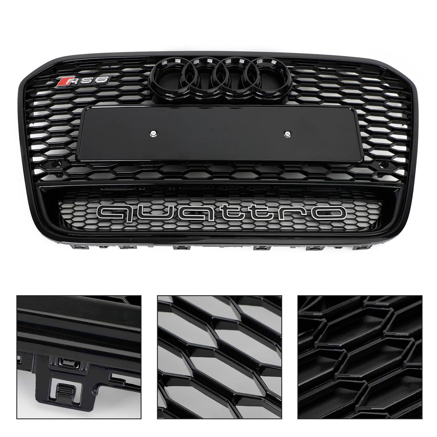 ABS Front Mesh Honeycomb Grille Grill Fit Audi A6 C7/S6 2012-2015 Generico