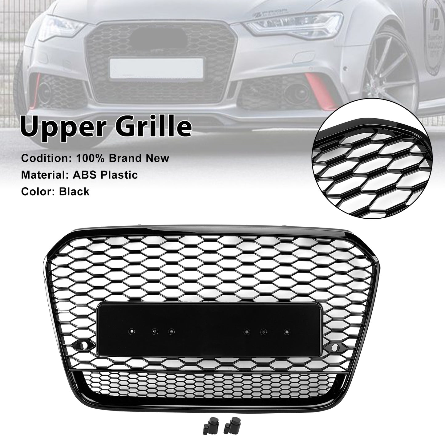 Per Audi A6 S6 C7 2012-2015 RS6 Style Griglia anteriore a nido d'ape in rete