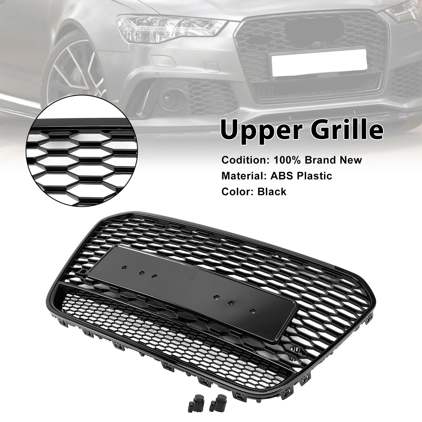 Per Audi A6 S6 C7 2012-2015 RS6 Style Griglia anteriore a nido d'ape in rete