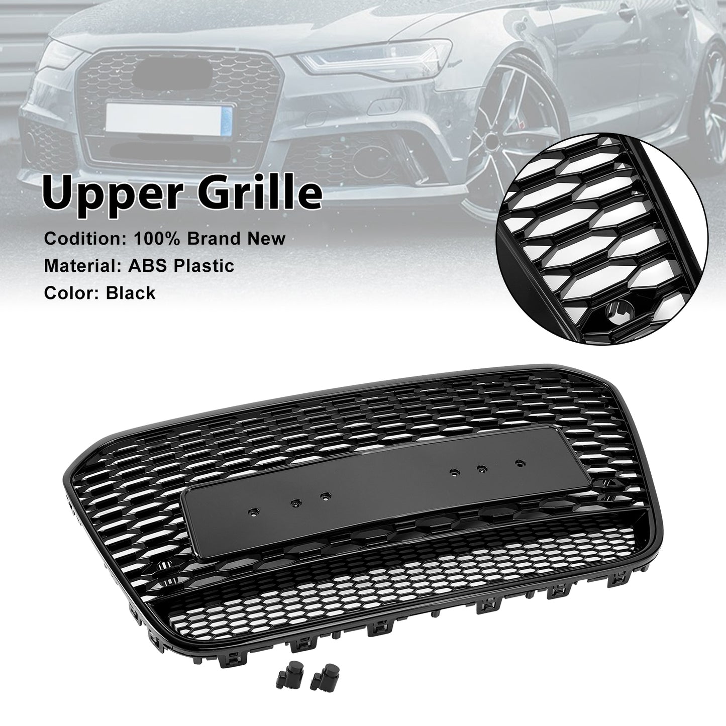 Per Audi A6 S6 C7 2012-2015 RS6 Style Griglia anteriore a nido d'ape in rete