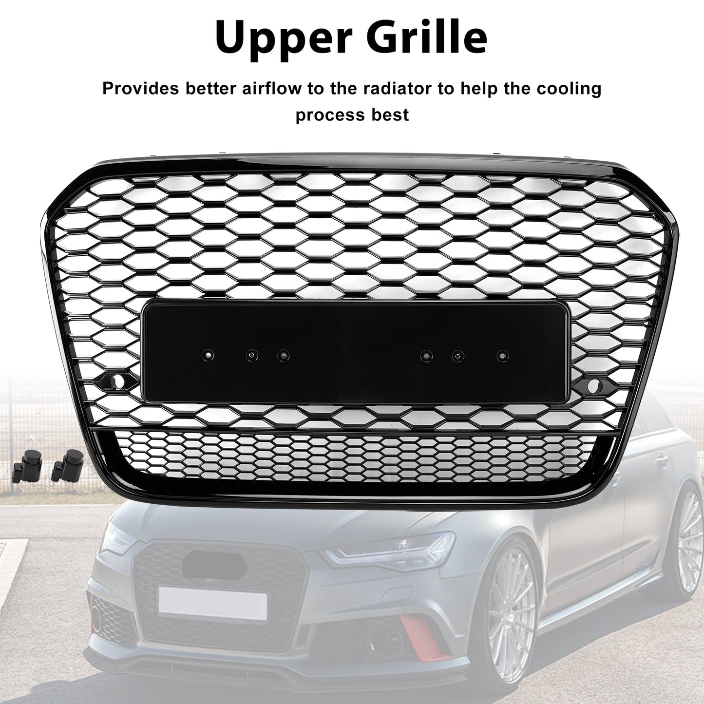 Per Audi A6 S6 C7 2012-2015 RS6 Style Griglia anteriore a nido d'ape in rete