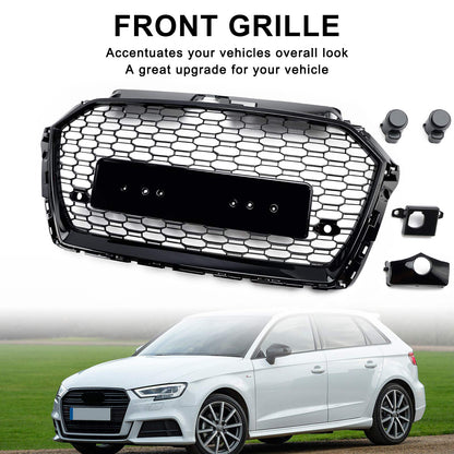 Griglia Anteriore a Nido d’Ape Nero Lucido RS3 Style per Audi A3 8V 2017-2019