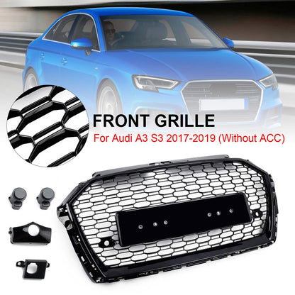Griglia Anteriore a Nido d’Ape Nero Lucido RS3 Style per Audi A3 8V 2017-2019