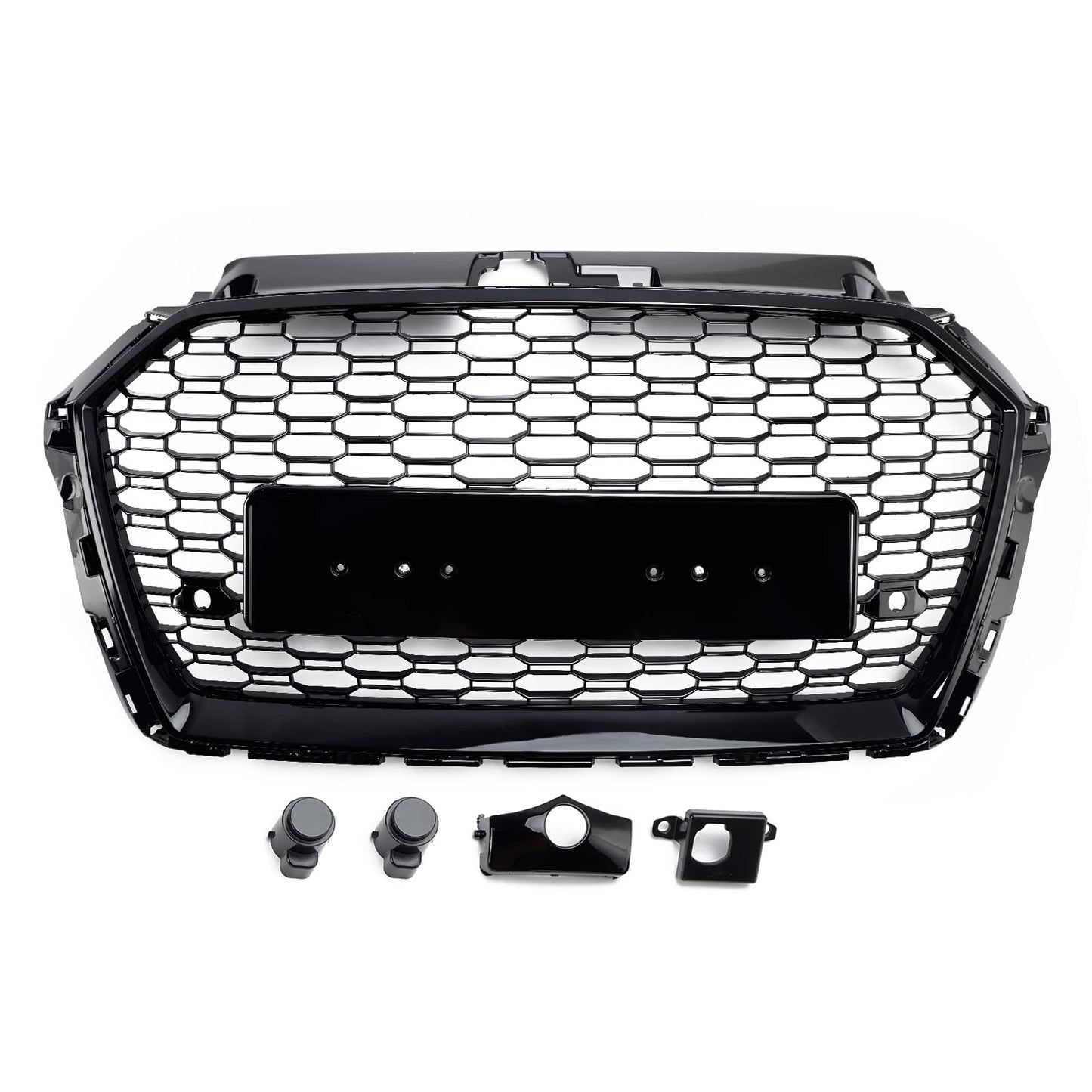 Griglia Anteriore a Nido d’Ape Nero Lucido RS3 Style per Audi A3 8V 2017-2019