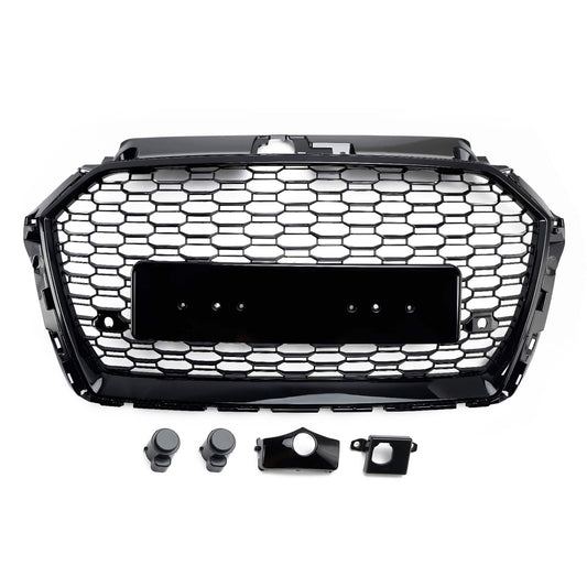 Griglia Anteriore a Nido d’Ape Nero Lucido RS3 Style per Audi A3 8V 2017-2019