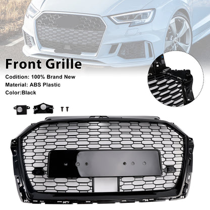 Griglia anteriore a nido d'ape Audi A3 S3 W/ACC RS3 Style 2017-2019, nera