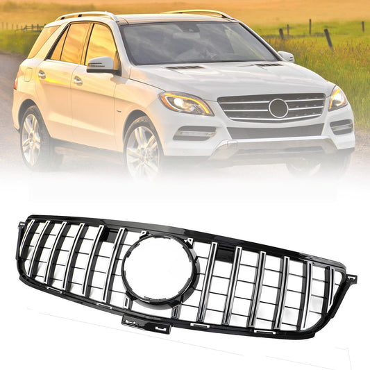 2012-2015 Mercedes Benz W166 ML 300 350 400 ML63 GTR Style Griglia anteriore noera cromata