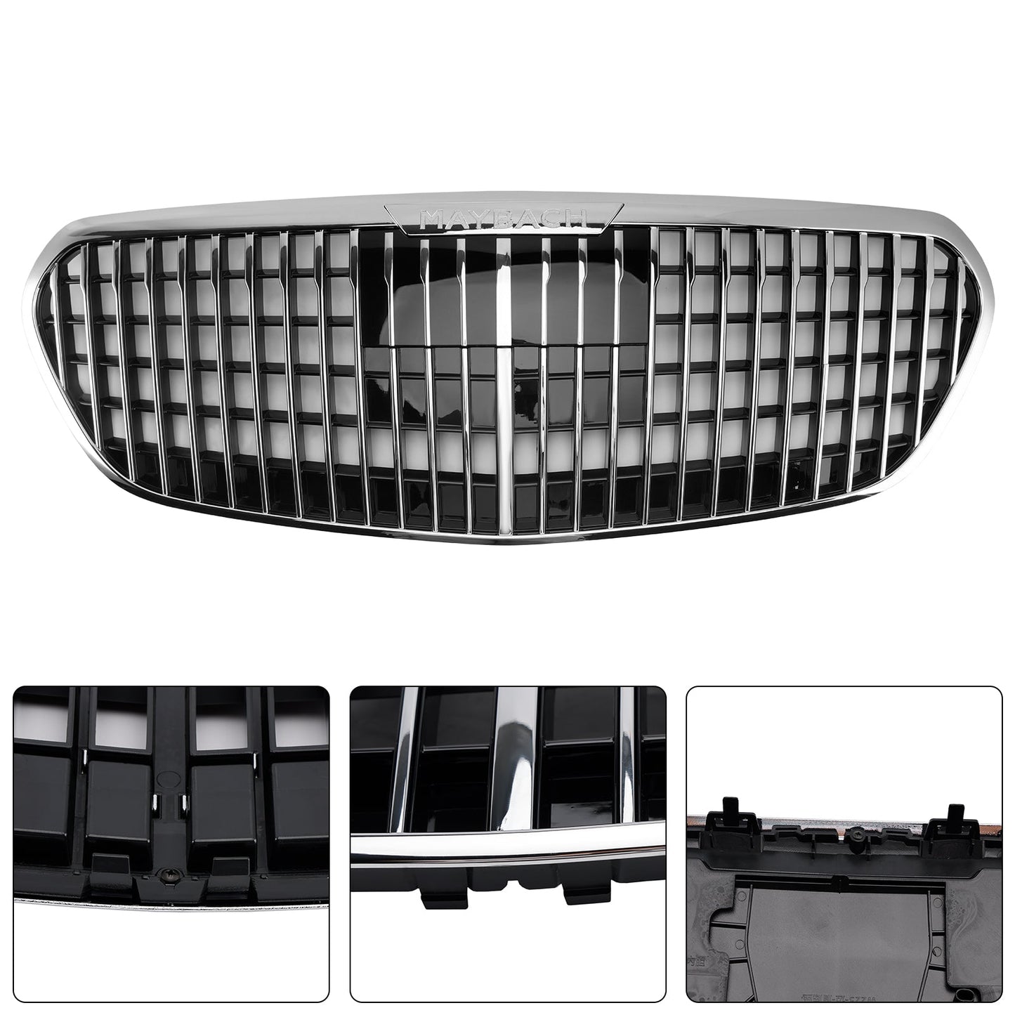 Mercedes Benz Classe S W223 2021-2023 S480 S580 S680 + Griglia paraurti anteriore cromata con ACC