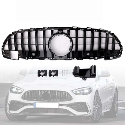 Mercedes Benz Classe C W206 S206 Griglia anteriore 2021.6-2023 GT Style Paraurti superiore Griglia nera