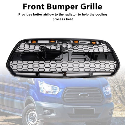 Griglia paraurti anteriore nera lucida Ford Transit MK8 Raptor 2015-2018 con LED