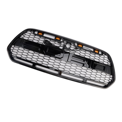 Griglia paraurti anteriore nera lucida Ford Transit MK8 Raptor 2015-2018 con LED