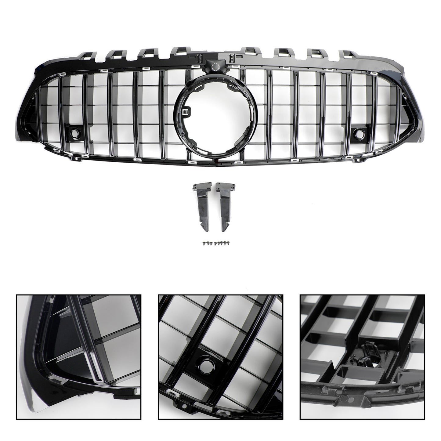 Per Mercedes Benz Classe A W177 2019-2023 Griglia paraurti anteriore stile GT Nera