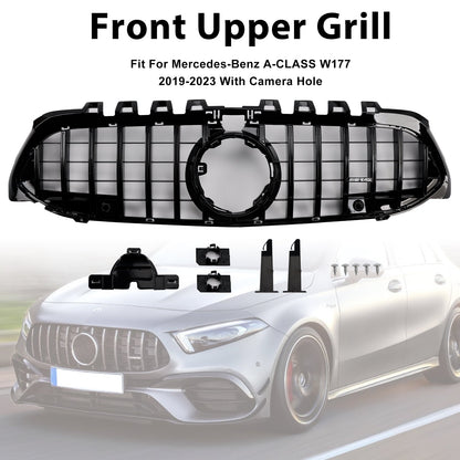 Griglia paraurti anteriore stile GT Mercedes Benz Classe A W177 2019-2023 nera