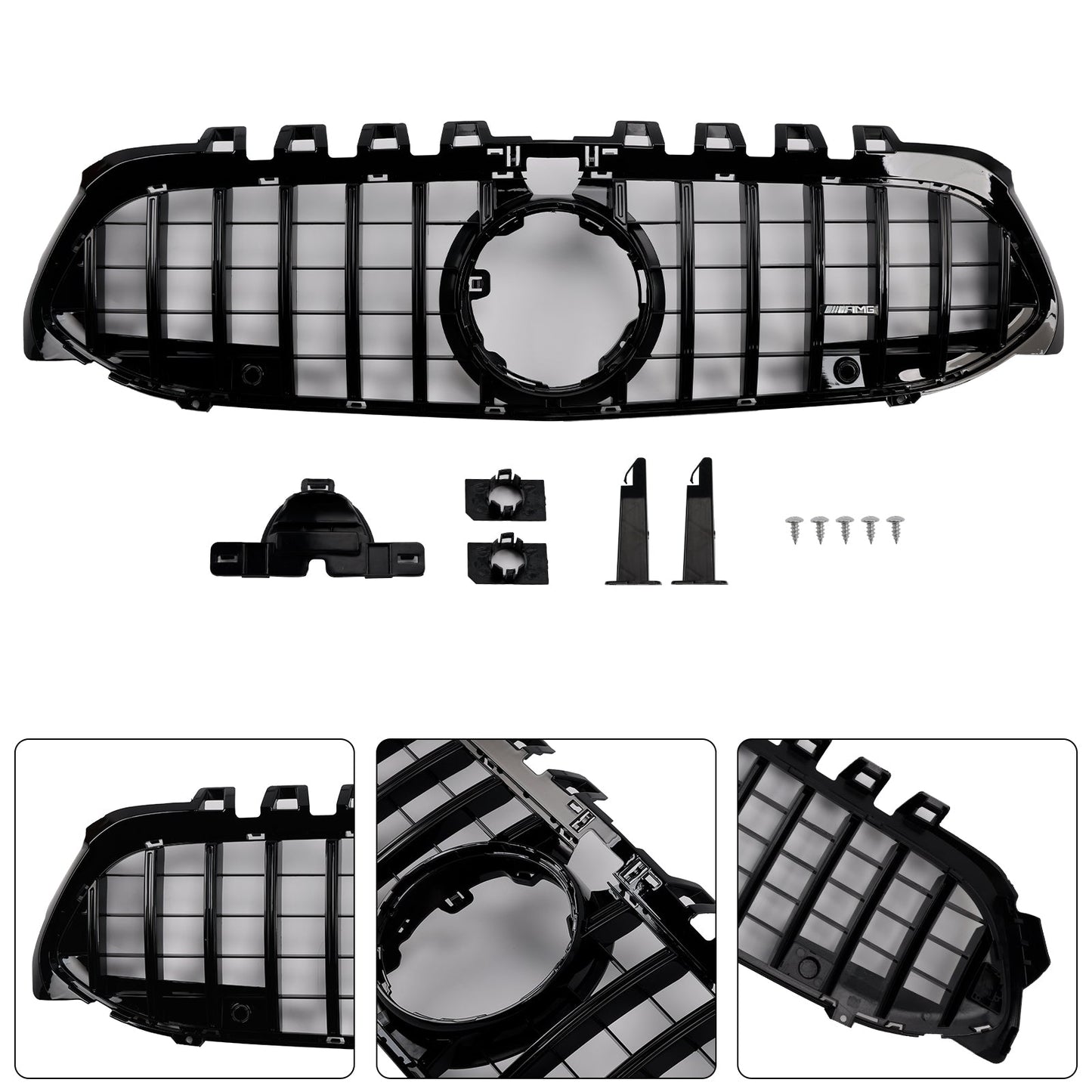 Griglia paraurti anteriore stile GT Mercedes Benz Classe A W177 2019-2023 nera